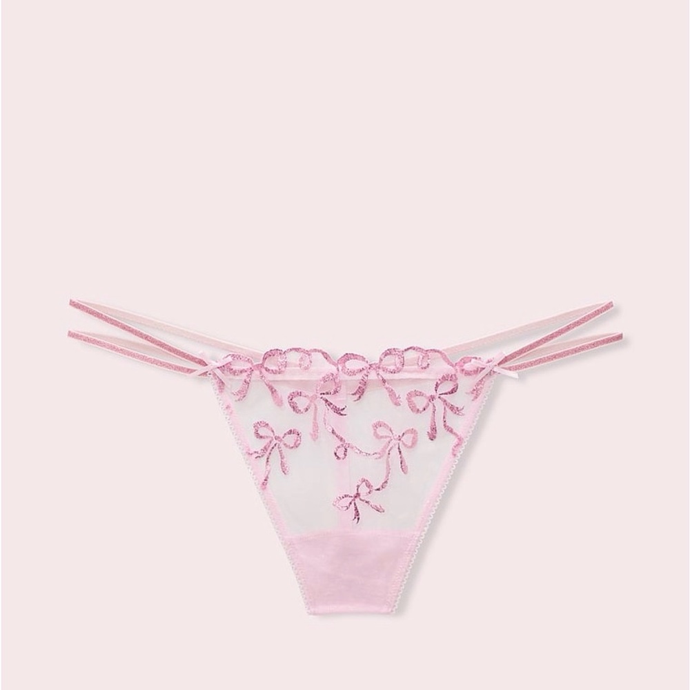 PINK X LOVESHACKFANCY Bows Strappy V-String Panty